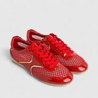 Morbido Ladies Leather Sneaker Red PON005