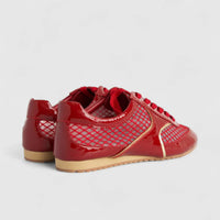 Morbido Ladies Leather Sneaker Red PON005