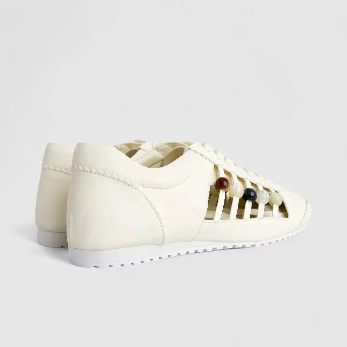 Morbido Ladies Leather Sneaker White PON004