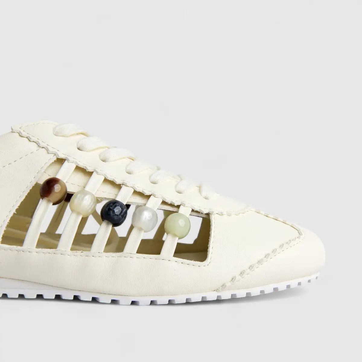 Morbido Ladies Leather Sneaker White PON004