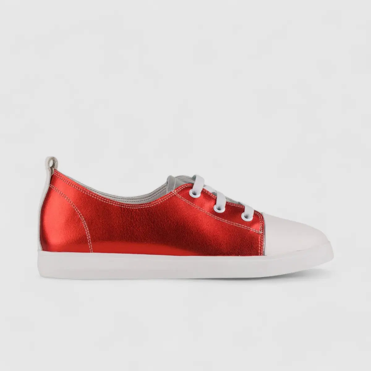 Morbido Ladies Leather Statement Sneakers Red 1719-6 Sneakers | familyshoecentre