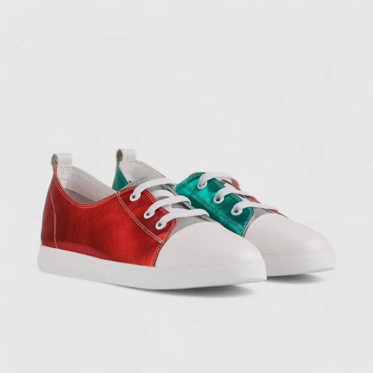Morbido Ladies Leather Statement Sneakers Red 1719-6 Sneakers | familyshoecentre