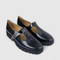 Morbido Leather Ladies Pump  Black PON028