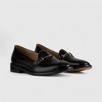Morbido Leather Moc Pump Loafer Black NSH500-18 Pumps | familyshoecentre