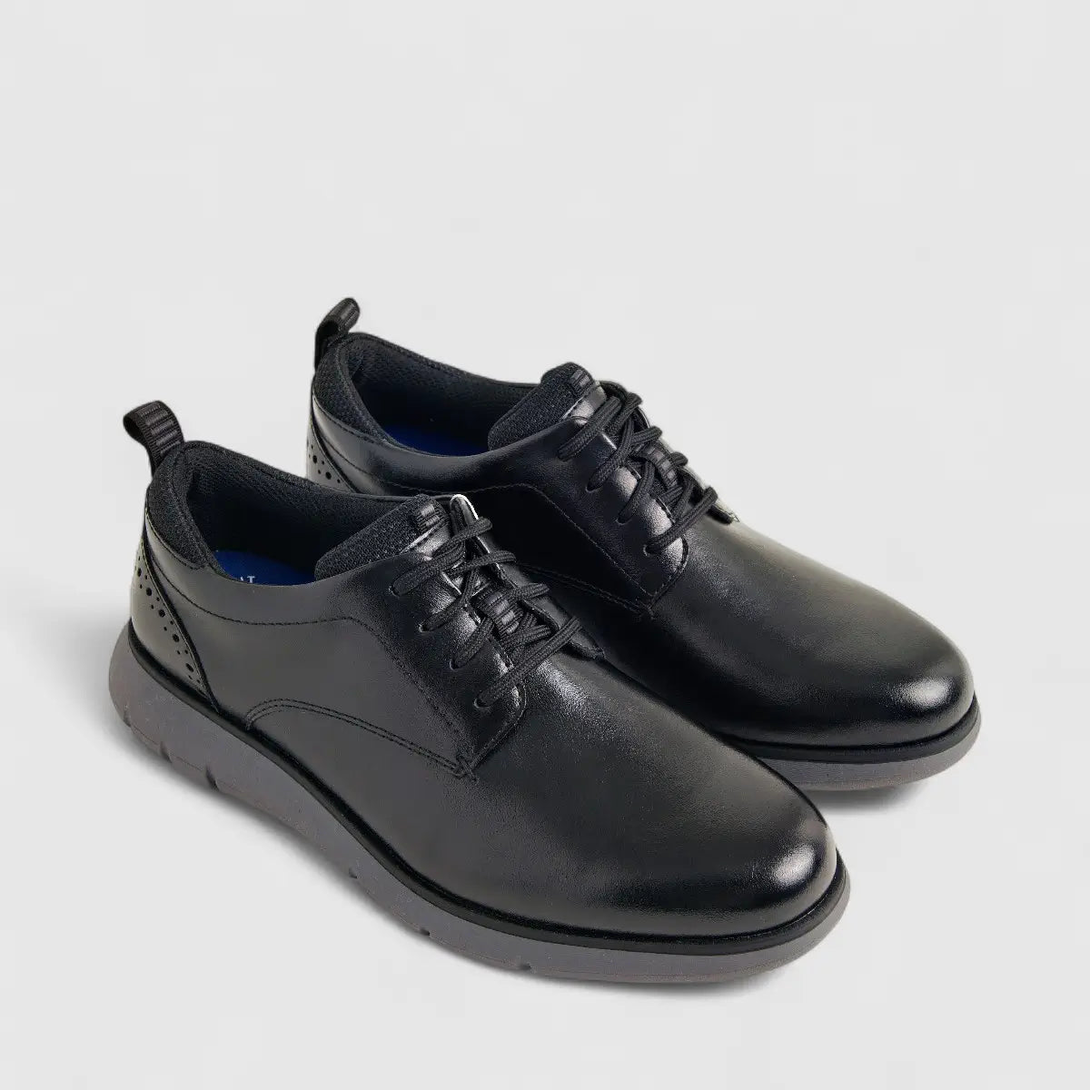Nunn Bush Stance Mens Plain Lace Up Comfort Black NB7 Oxfords | familyshoecentre