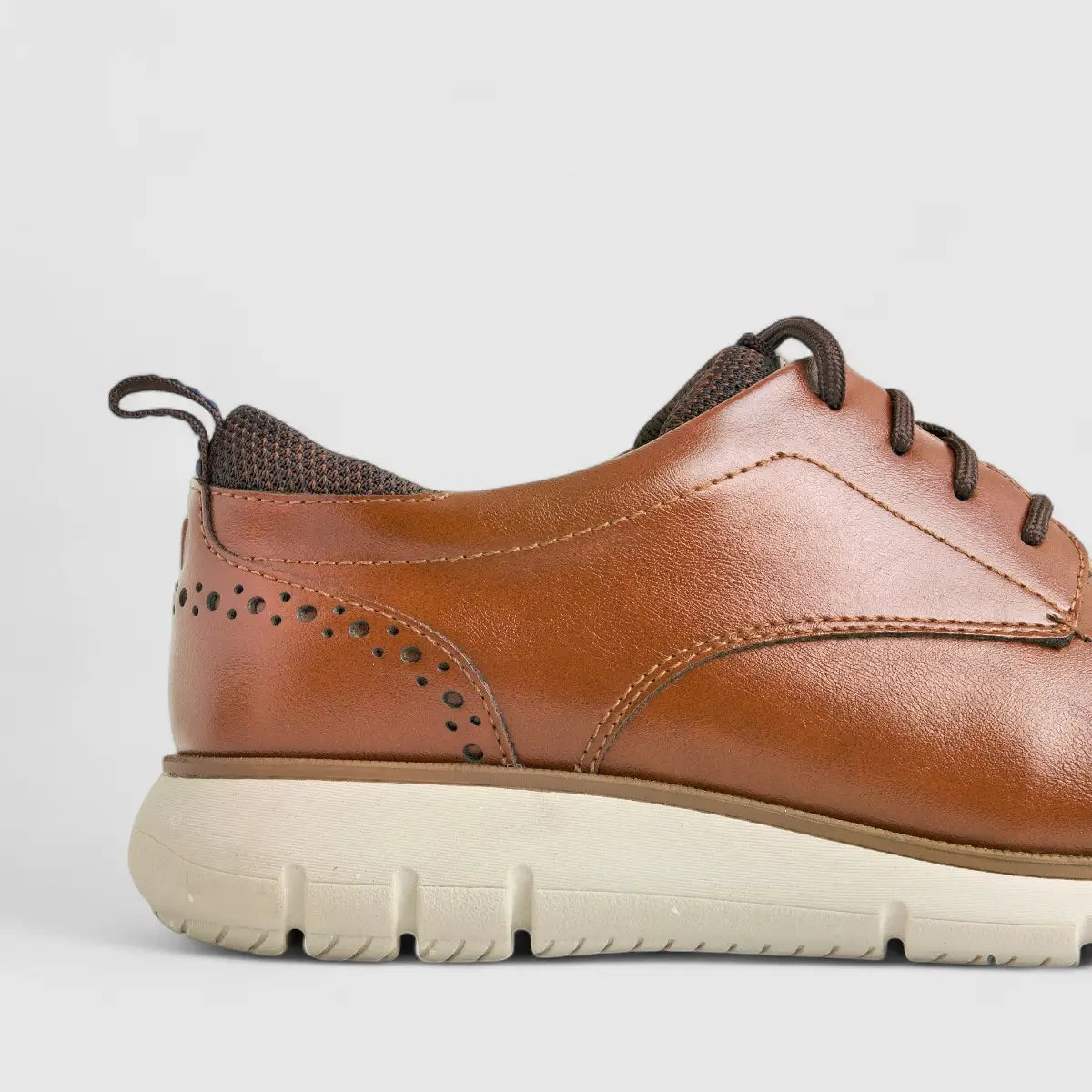 Nunn Bush Stance Mens Plain Lace Up Comfort Cognac NB8 Oxfords | familyshoecentre