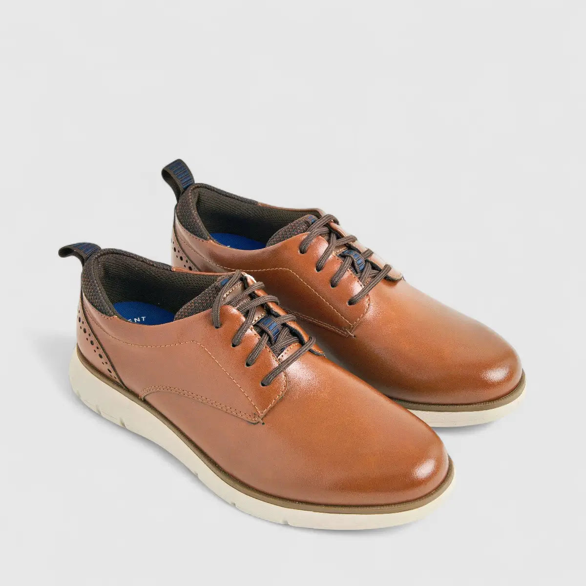 Nunn Bush Stance Mens Plain Lace Up Comfort Cognac NB8 Oxfords | familyshoecentre