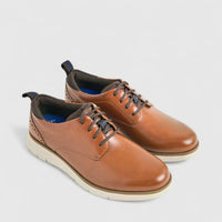 Nunn Bush Stance Mens Plain Lace Up Comfort Cognac NB8 Oxfords | familyshoecentre