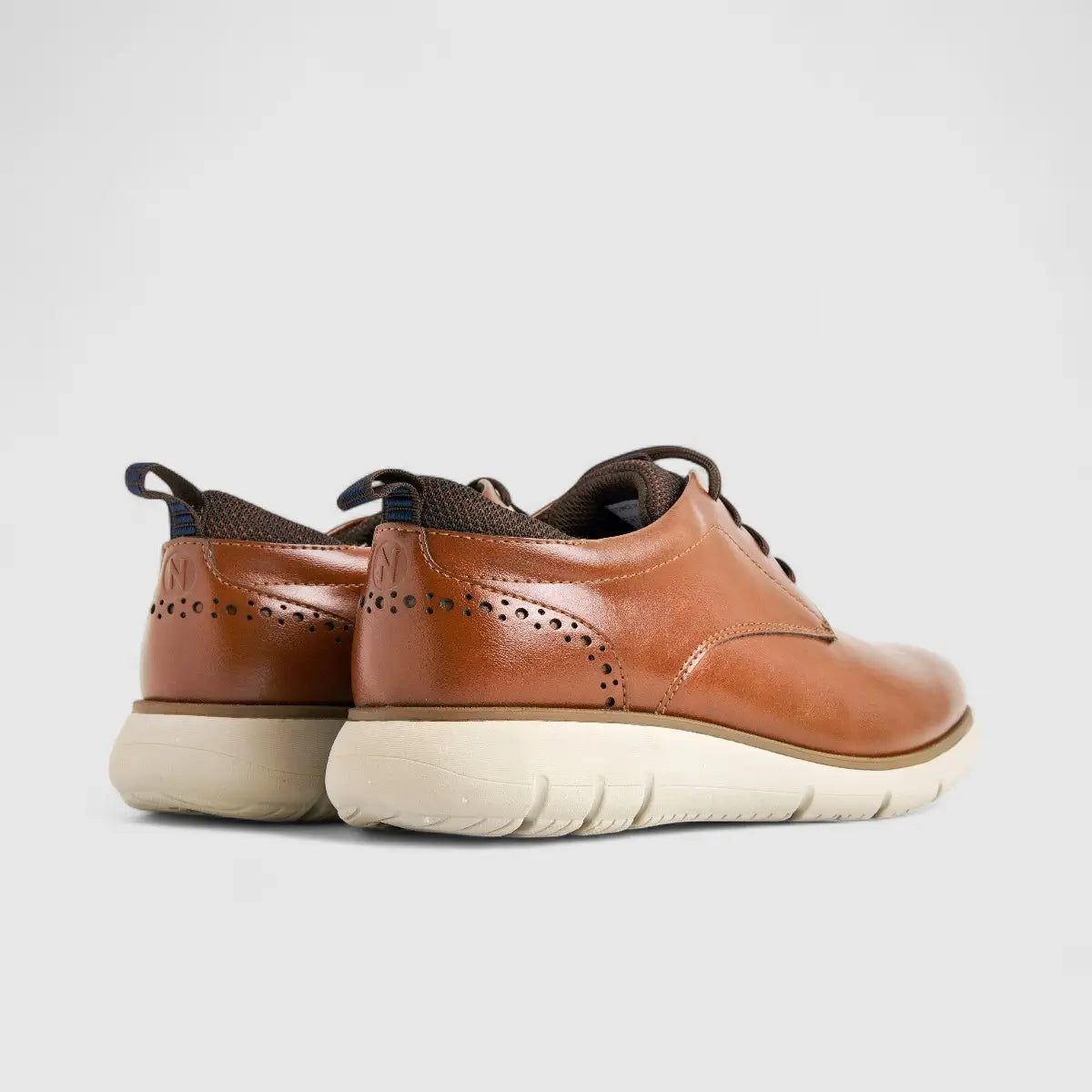 Nunn Bush Stance Mens Plain Lace Up Comfort Cognac NB8 Oxfords | familyshoecentre