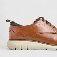 Nunn Bush Stance Mens Plain Lace Up Comfort Cognac NB8 Oxfords | familyshoecentre