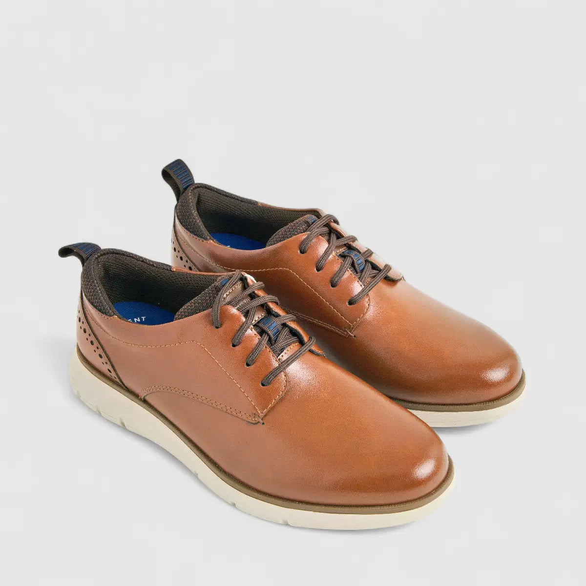 Nunn Bush Stance Mens Plain Lace Up Comfort Cognac NB8 Oxfords | familyshoecentre