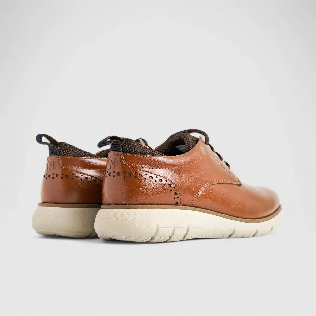 Nunn Bush Stance Mens Plain Lace Up Comfort Cognac NB8 Oxfords | familyshoecentre