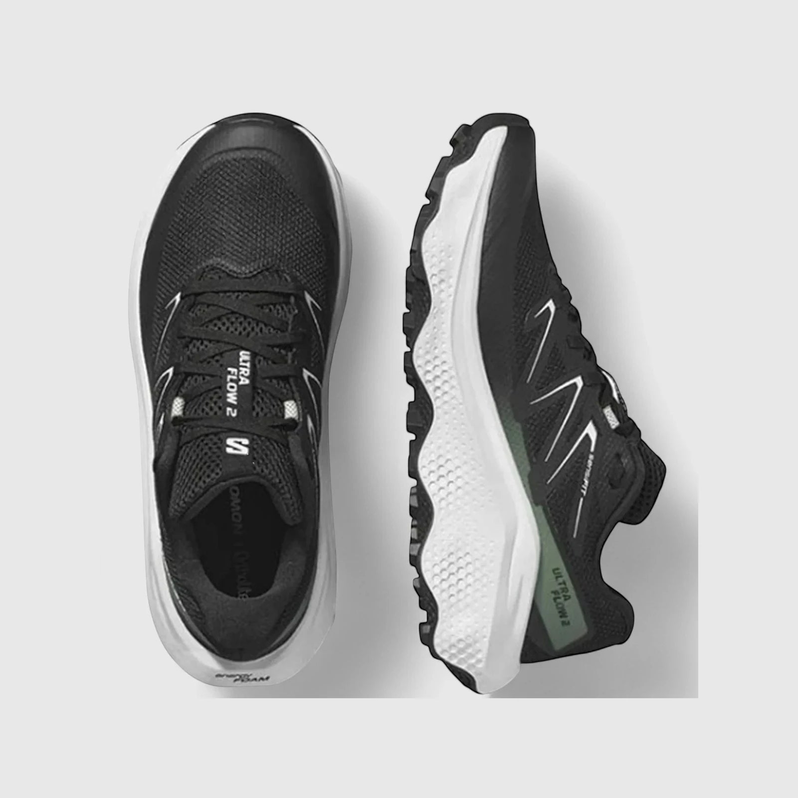 Salomon Men's Sneaker Ultra Flow 2 478835 Black/White/Agave Green SL31