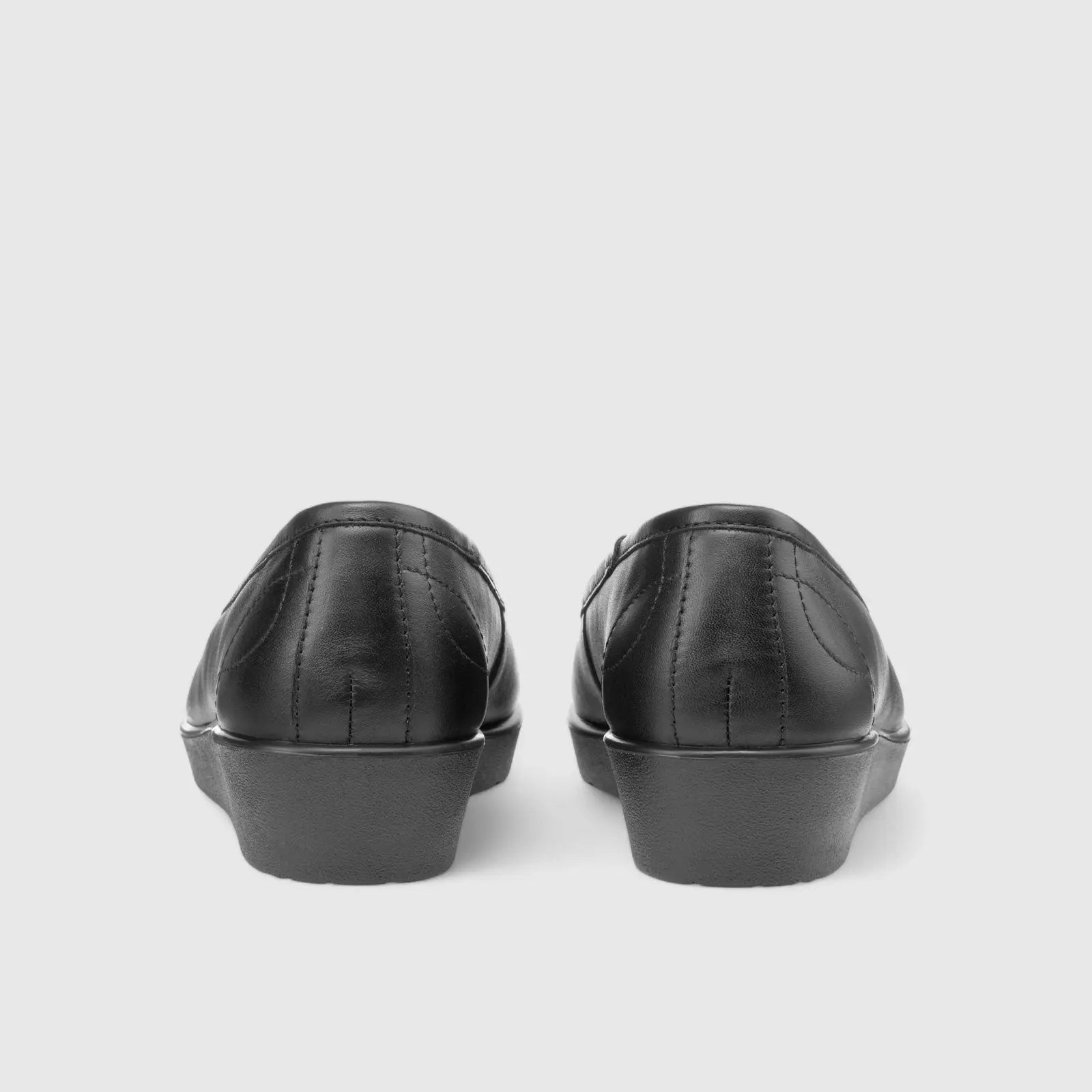 Paloma Comfort Leather Wedge Black Pumps | familyshoecentre