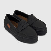 PC Boys black mono casual slip-on shoe for kids with a sleek loafer design and padded upper