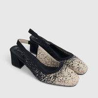 PC Ladies Casual Sling Back Block Heel Court PCL10883 Black PC372