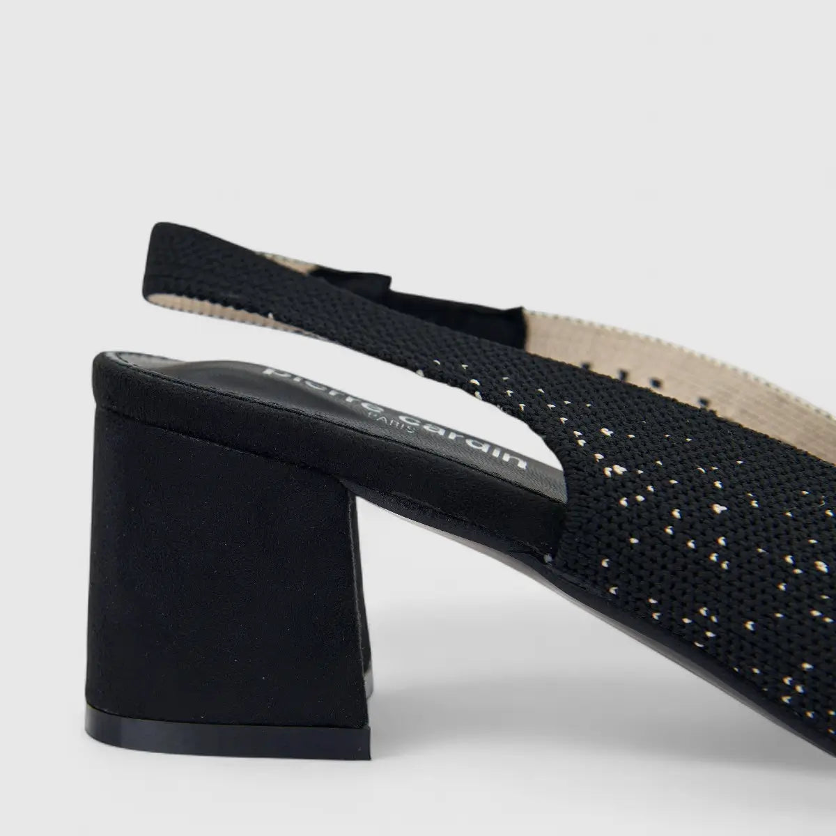 PC Ladies Casual Sling Back Block Heel Court PCL10883 Black PC372