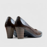 PC Dress Heel Court Shoe Brown 10647 Heels | familyshoecentre