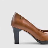 PC Dress Heel Court Shoe Tan 10708 Heels | familyshoecentre