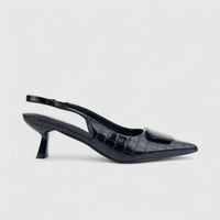 PC Ladies Dress Slingback Court With Kitten Heel PCL10936 Black PC373