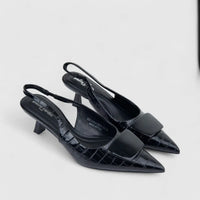 PC Ladies Dress Slingback Court With Kitten Heel PCL10936 Black PC373