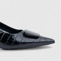 PC Ladies Dress Slingback Court With Kitten Heel PCL10936 Black PC373