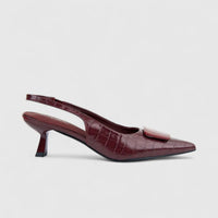 PC Ladies Dress Slingback Court With Kitten Heel PCL10936 Burgundy PC374