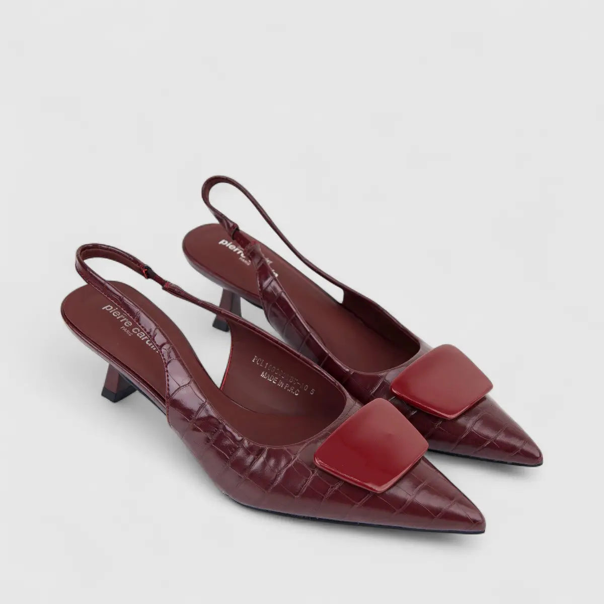 PC Ladies Dress Slingback Court With Kitten Heel PCL10936 Burgundy PC374