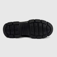Close-up view of the black lugged sole of a PC Ladies Casual Ankle Boot, PCL10878, showcasing the tread pattern.