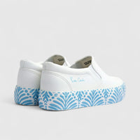 PC Ladies Casual Slip On Sneaker PCL10930 White/Blue PC368