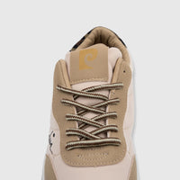 PC Ladies Casual Sneaker PCL11003 beige tan with beige laces and padded tongue, front view.