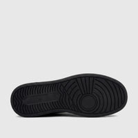 Bottom view of a black PC Ladies Casual Sneaker PCL11006 PC410, showing the patterned sole and tread.