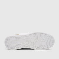 Bottom view of a white PC Ladies Casual Sneaker, showcasing the textured rubber sole with a detailed tread pattern.