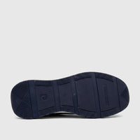 Navy blue PC Ladies Comfort Pump PCL10986 shoe, shown from the bottom revealing the textured rubber sole.
