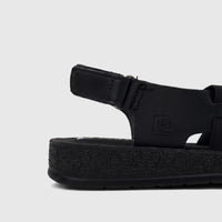 PC Ladies Comfort Sandal PCL10975 Black with a side view, showcasing its textured sole and strap details.