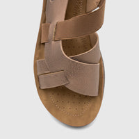 Bronze PC Ladies Comfort Sandal PCL10975 with interwoven textured straps and a perforated comfort sole, shown from a