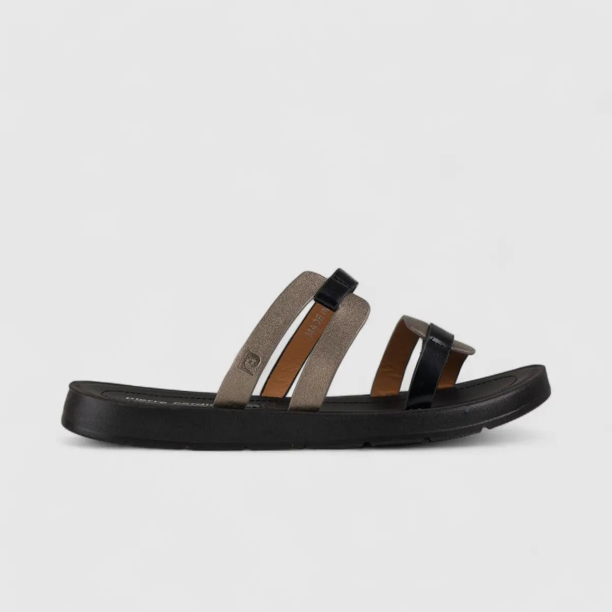 PC Ladies Comfort Push In Sandal PCL10572 Black Pewter PC315