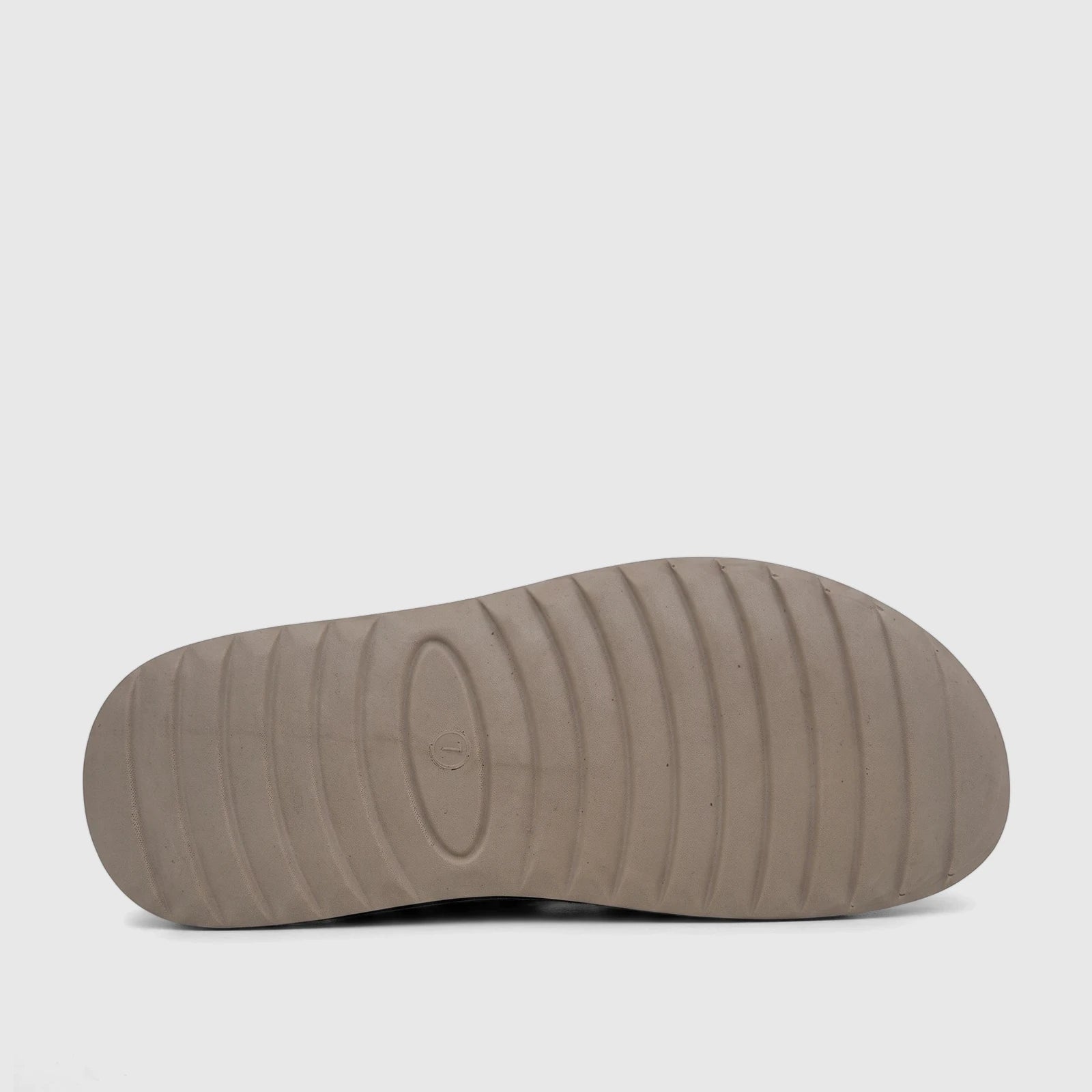 Brownish-tan ribbed sole of a PC Men's Casual/Comfort Sandal PCM00791, shown from the side/bottom view.