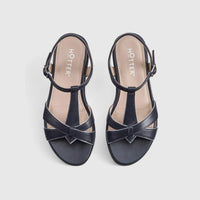 Pienza  Comfort Leather Sandal Navy Sandals | familyshoecentre