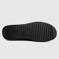 Black Pierre Cardin PC Ladies Casual Ankle Boot sole, showing ribbed texture and branding.