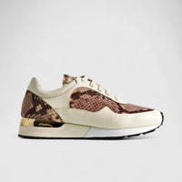 Poletto Ladies Leather Sneaker Beige Snake 425791 Sneakers | familyshoecentre