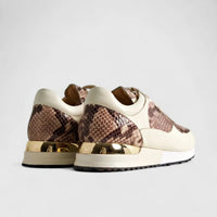 Poletto Ladies Leather Sneaker Beige Snake 425791 Sneakers | familyshoecentre