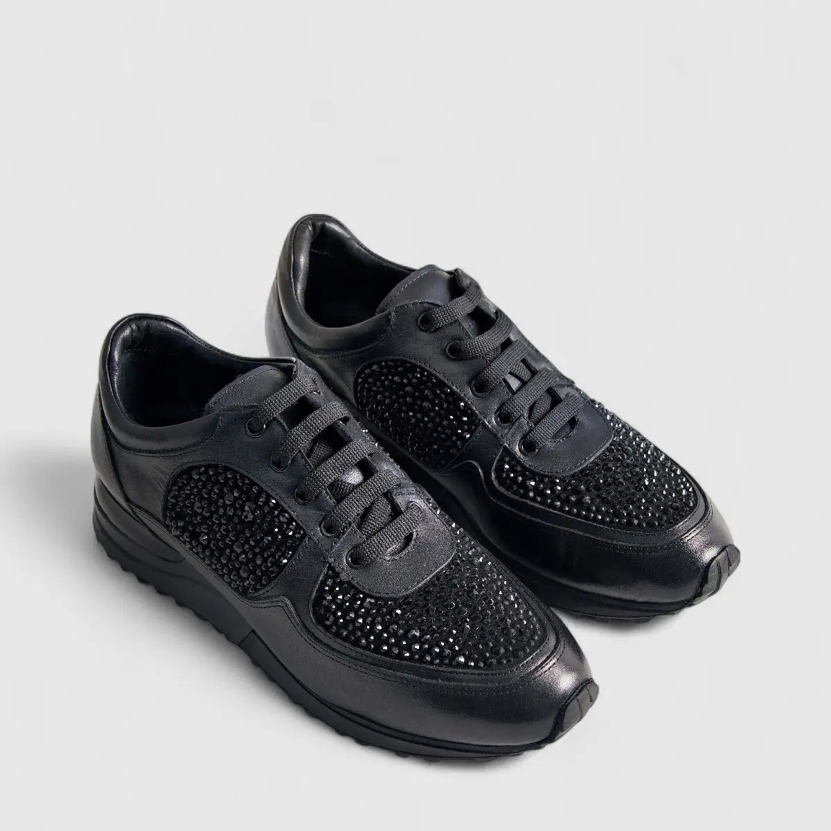 Poletto Ladies Leather Sneaker Black 425704 Sneakers | familyshoecentre