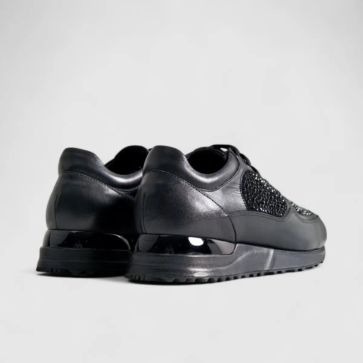 Poletto Ladies Leather Sneaker Black 425704 Sneakers | familyshoecentre