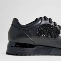 Poletto Ladies Leather Sneaker Black 425704 Sneakers | familyshoecentre
