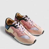 Poletto Ladies Leather Sneaker Pink Multi 4257158 Sneakers | familyshoecentre