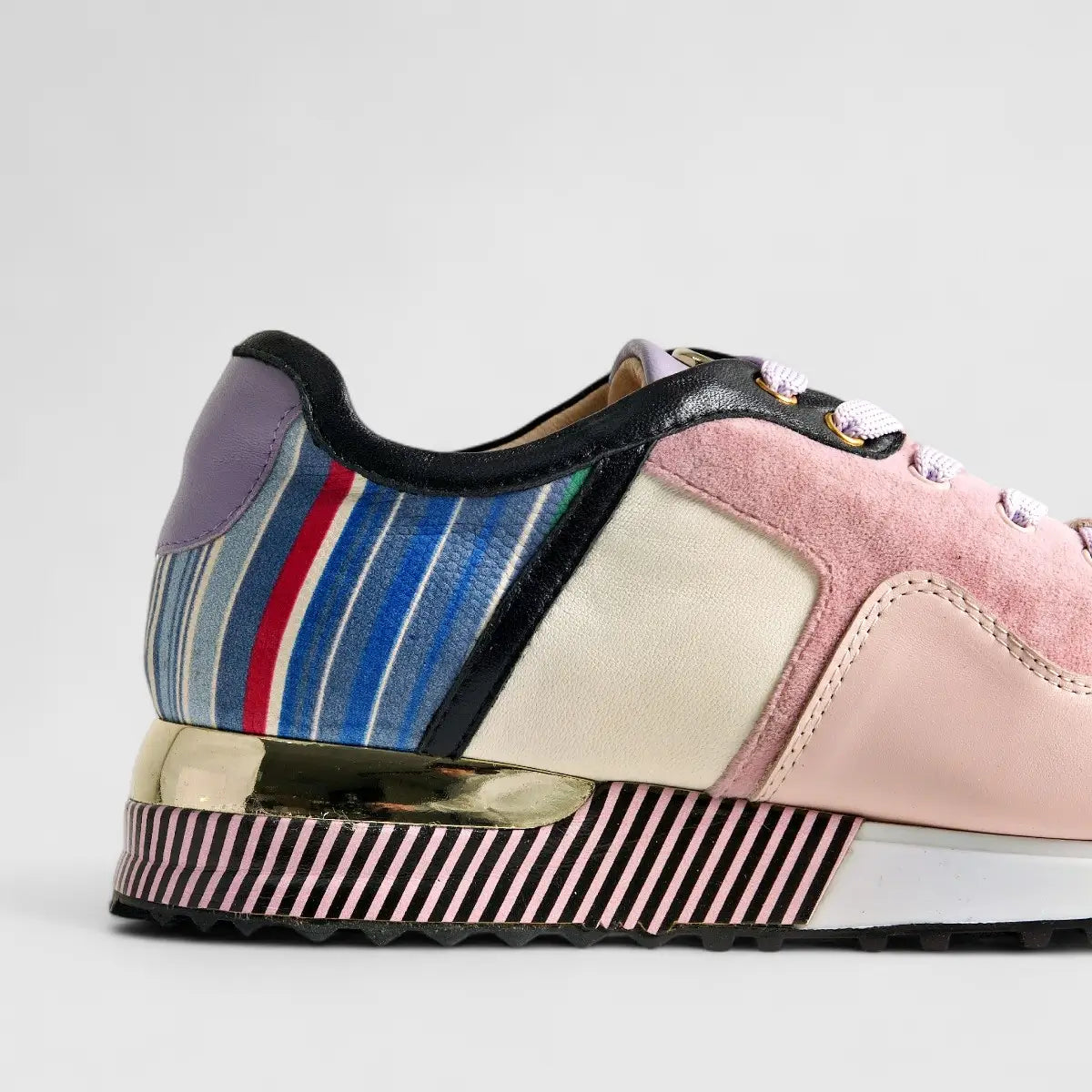 Poletto Ladies Leather Sneaker Pink Multi 4257158 Sneakers | familyshoecentre