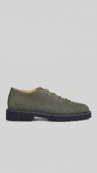 Bulletti Men's Leather Chunky Sole Casual Lace Up B7804M Seawolf Olive BK28