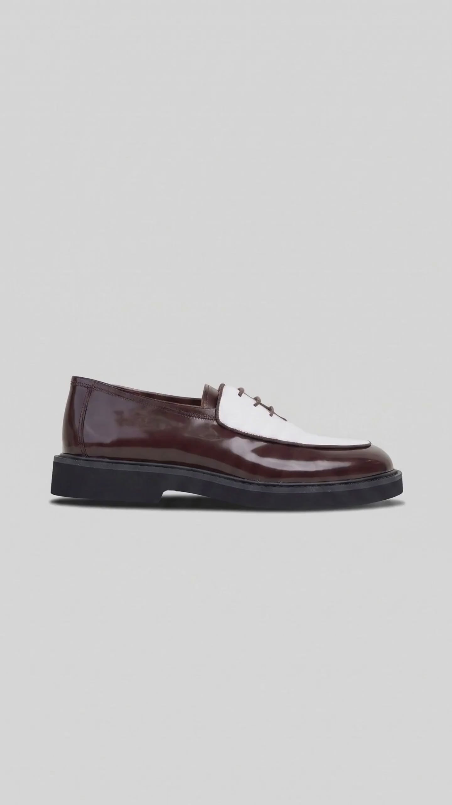 Bulletti Men's Leather Chunky Sole Lace Up B7800M Odyssey Burgundy/White BK32