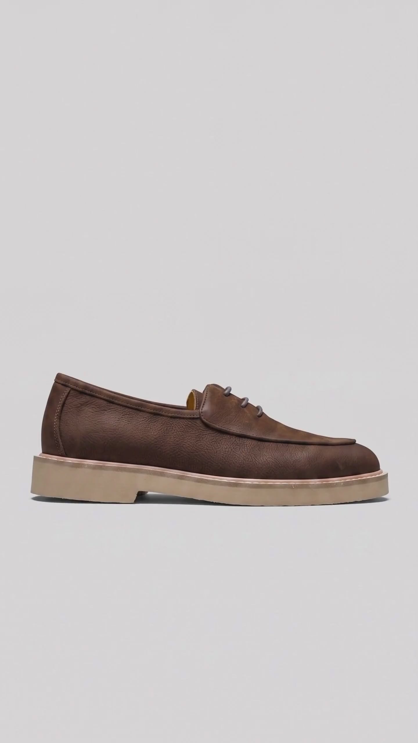 Bulletti Men's Leather Chunky Sole Lace Up B7802M Monarch Brown BK30
